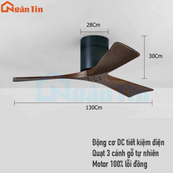 quat tran 3 canh go trang tri phong khach phong ngu vifa74 ngan tin 8