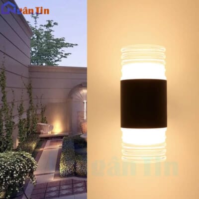 Đèn hắt tường ngoài trời 2 đầu treo tường ốp tường ngoài trời 10W Led 3 chế độ màu CN01 Ngân Tin