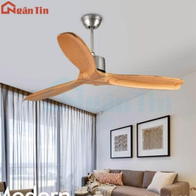 Quạt Trần 3 Cánh Gỗ Trang Trí Phòng Khách Phòng Ngủ Cao Cấp QT40 Ngân Tin (Kèm remote điều khiển từ xa)