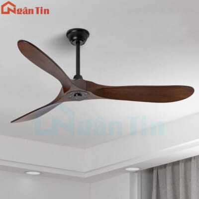 Quạt Trần 3 Cánh Gỗ Trang Trí Sảnh Phòng Khách Cao Cấp VF26 Ngân Tin (Kèm remote điều khiển từ xa)