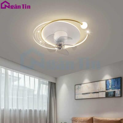 Đèn Mâm Ốp Trần Kèm Quạt Hiện Đại Trang Trí Phòng Ngủ Phòng Ăn MO9078 Ngân Tin (Kèm remote điều khiển từ xa)