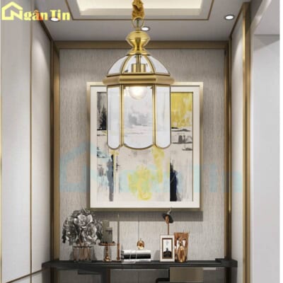 Đèn thả đồng cổ điển cao cấp trang trí sảnh phòng khách bàn ăn 36W E14 220V TD13 Ngân Tin