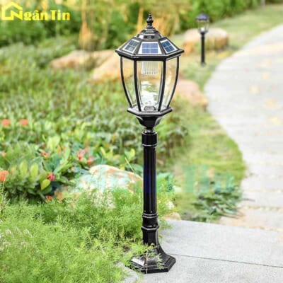 Đèn trụ năng lượng mặt trời trang trí sân vườn lối đi Led 12W E27 TD60 Ngân Tin