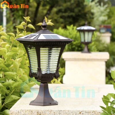 Đèn trụ năng lượng mặt trời trang trí cổng tường rào Led 12W E27 TD81 Ngân Tin