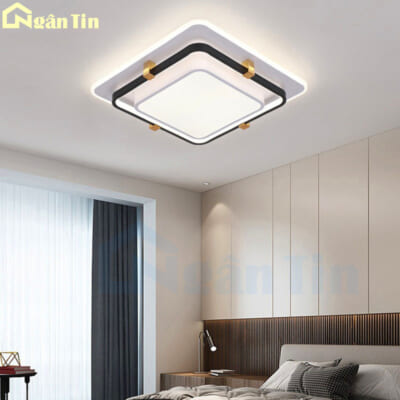 Đèn Mâm LED Ốp Trần Vuông Hiện Đại Trang Trí Sảnh Phòng Khách Led 3 Màu 220V OT181V Ngân Tin
