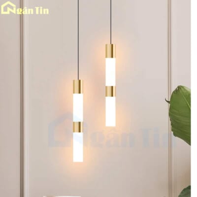 Đèn thả trần pha lê hình trụ trang trí quầy bar phòng ngủ Led ánh sáng vàng 220V THD03 Ngân Tin