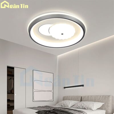 Đèn Mâm LED Ốp Trần Tròn Hiện Đại Trang Trí Phòng Ngủ Led 3 Màu 220V MO9103 Ngân Tin