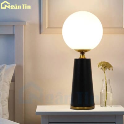 Đèn để bàn chao đá tự nhiên trang trí phòng khách phòng ngủ E27 220V DB0518 Ngân Tin
