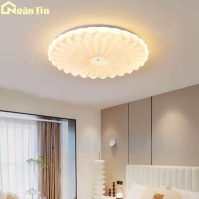 Đèn Mâm LED Ốp Trần Tròn Hiện Đại Trang Trí Phòng Ngủ Led 3 Màu 220V OP1237 Ngân Tin