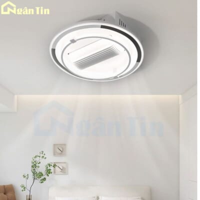 Đèn Mâm Ốp Trần Tròn Kèm Quạt Trang Trí Phòng Ngủ Phòng Khách OTA41T Ngân Tin (Kèm remote)
