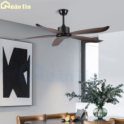 Quạt Trần 5 Cánh Đúc ABS Trang Trí Phòng Ngủ Phòng Khách VF405 Ngân Tin