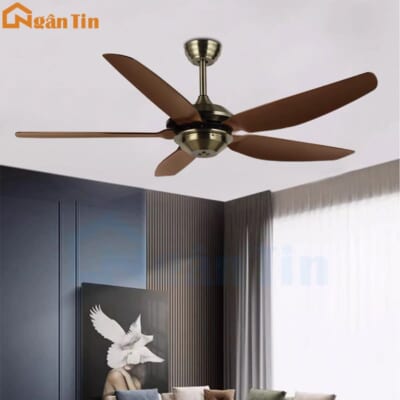 Quạt Trần 5 Cánh Giả Gỗ Trang Trí Phòng Ngủ Phòng Khách VF437 Ngân Tin