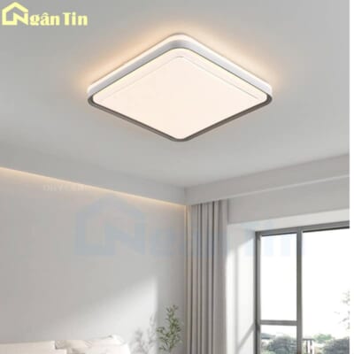 Đèn Mâm LED Ốp Trần Vuông Hiện Đại Trang Trí Phòng Ngủ Led 3 Màu 220V OT103 Ngân Tin