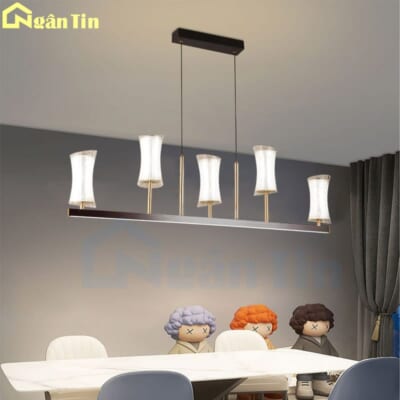 Đèn thả trần 5 bóng trang trí quầy bar bàn ăn Led 3 chế độ màu 220V TH8630 Ngân Tin