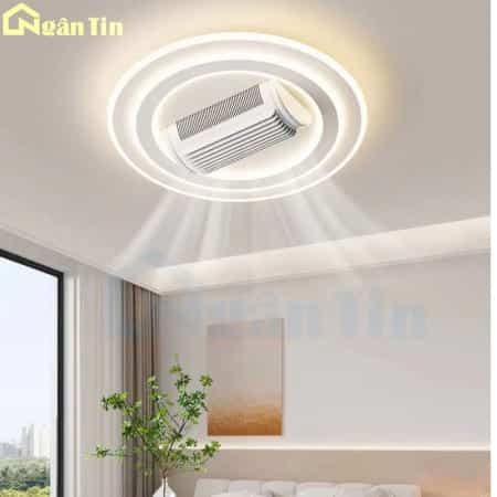 Đèn Mâm Ốp Trần Tròn Kèm Quạt Trang Trí Phòng Ngủ Phòng Khách OTA43T Ngân Tin (Kèm remote)
