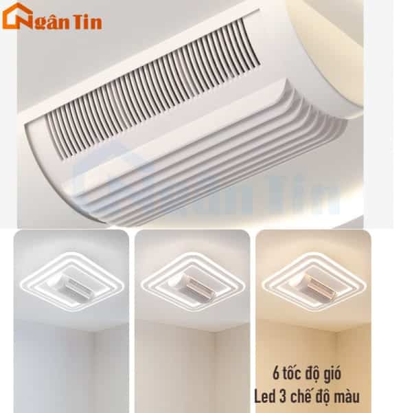 den mam op tran vuong kem quat thap hien dai trang tri phong khach phong ngu led 3 mau ota43v ngan tin 28