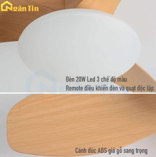 quat tran 3 canh gia go den led trang tri phong ngu vifa424 ngan tin 7
