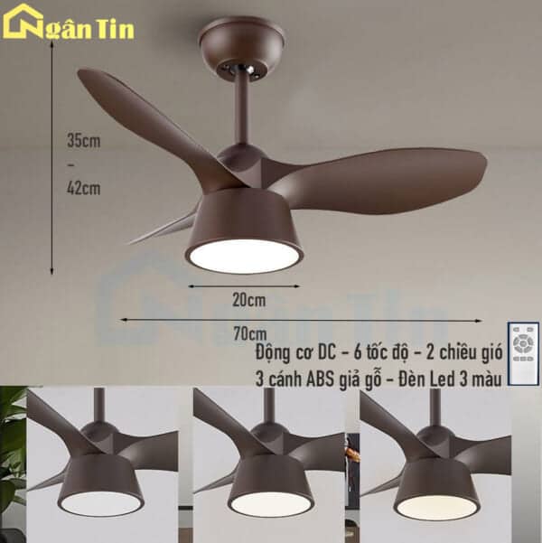 quat tran 3 canh gia go den led trang tri phong ngu vifa426 ngan tin 5