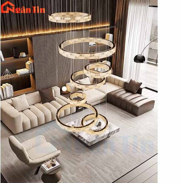 den tha thon tang 7 vong led trang tri cau thang sanh phong khach th8809 ngan tin 5