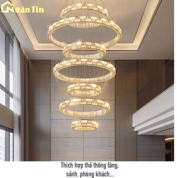 den tha thon tang 7 vong led trang tri cau thang sanh phong khach th8809 ngan tin 6