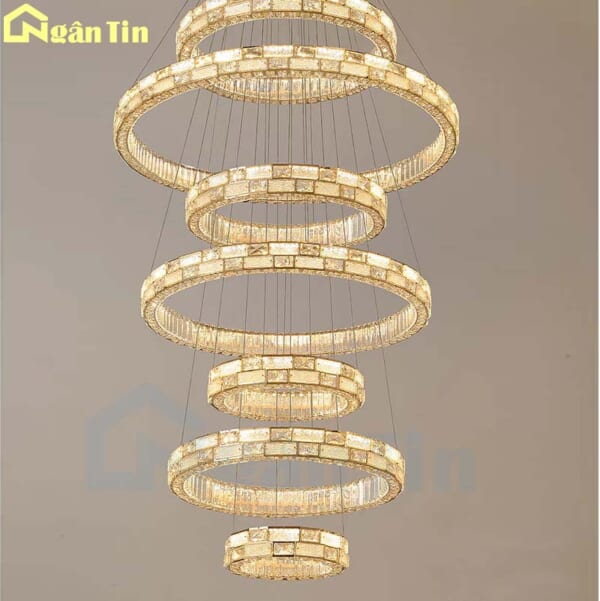 den tha thon tang 7 vong led trang tri cau thang sanh phong khach th8809 ngan tin 7