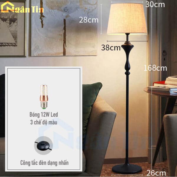 Đèn Cây Đứng Phòng Khách Đèn Sàn Đọc Sách Trang Trí Sảnh Phòng Ngủ 220V DD376 Ngân Tin - Image 2
