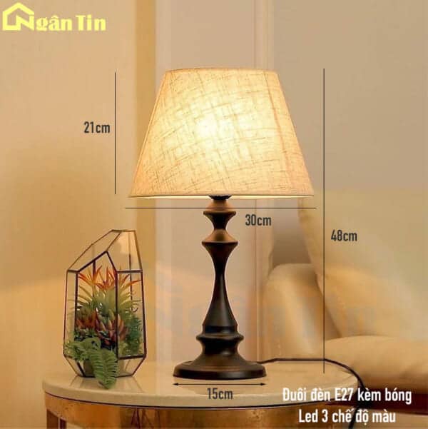 Đèn ngủ để bàn phòng ngủ trang trí phòng khách bàn làm việc E27 220V DB376 Ngân Tin - Image 2
