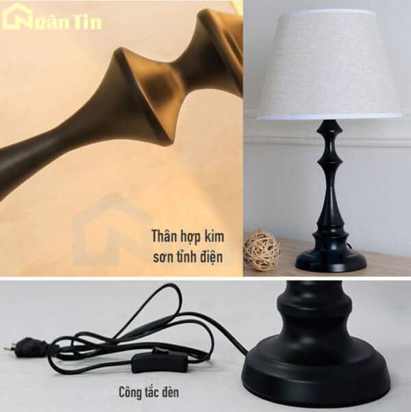 Đèn ngủ để bàn phòng ngủ trang trí phòng khách bàn làm việc E27 220V DB376 Ngân Tin - Image 8