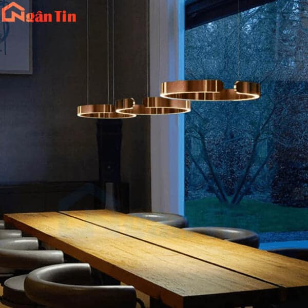 Đèn thả trần phòng khách 3 vòng Led 50-60-80 trang trí sảnh bàn ăn dimmer Led 3 chế độ màu THD7258T3 Ngân Tin - Image 9