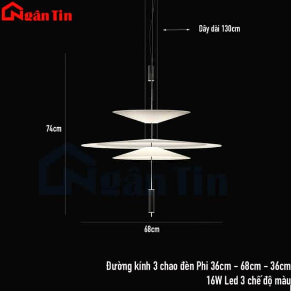 Đèn thả trần cánh diều trang trí sảnh bàn ăn quầy bar Led 3 chế độ màu 220V TTK145 Ngân Tin - Image 3
