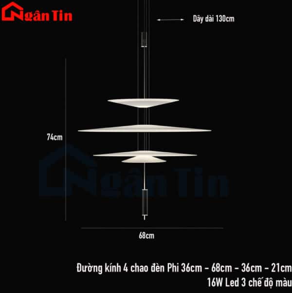 Đèn thả trần cánh diều trang trí sảnh bàn ăn quầy bar Led 3 chế độ màu 220V TTK145 Ngân Tin - Image 4