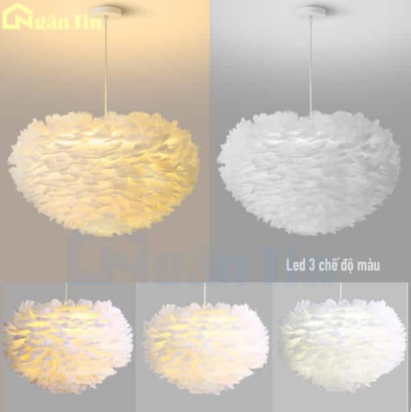 Đèn thả trần lông vũ trang trí phòng khách phòng ngủ bàn ăn E27 220V TTK75 Ngân Tin - Image 12