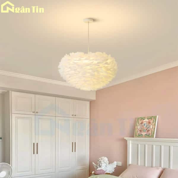 Đèn thả trần lông vũ trang trí phòng khách phòng ngủ bàn ăn E27 220V TTK75 Ngân Tin - Image 5