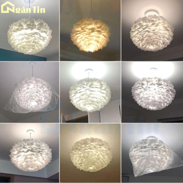 Đèn thả trần lông vũ trang trí phòng khách phòng ngủ bàn ăn E27 220V TTK75 Ngân Tin - Image 11