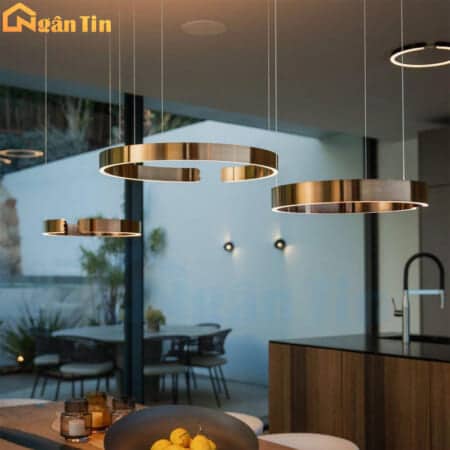 Đèn thả trần tăng giảm ánh sáng trang trí sảnh phòng khách phòng ngủ bàn ăn Led 3 màu 220V THD7070 Ngân Tin