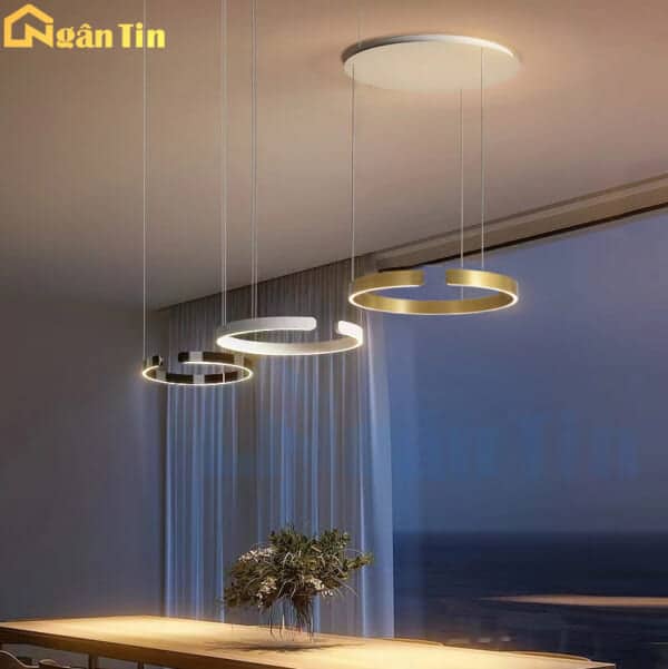 Đèn thả trần tăng giảm ánh sáng trang trí sảnh phòng khách phòng ngủ bàn ăn Led 3 màu 220V THD7070 Ngân Tin - Image 4
