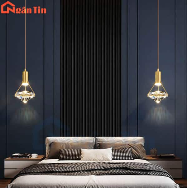 Đèn thả trần kim cương trang trí quầy bar phòng ngủ Led 3 chế độ màu 220V TTK123A Ngân Tin - Image 5