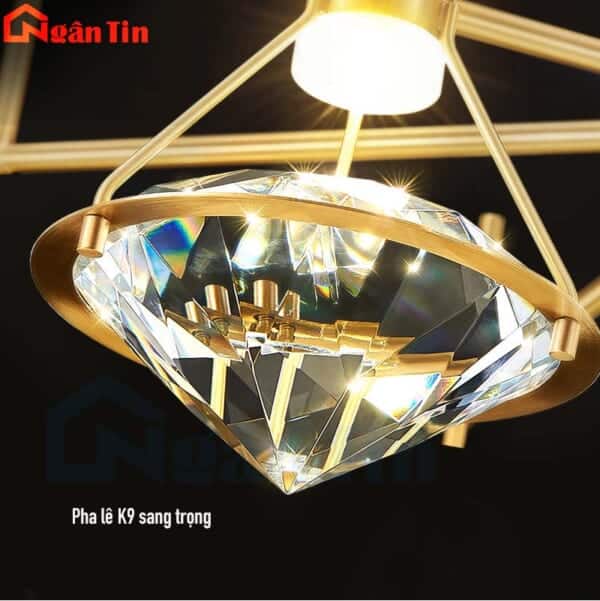 Đèn thả trần kim cương trang trí quầy bar phòng ngủ Led 3 chế độ màu 220V TTK123A Ngân Tin - Image 9