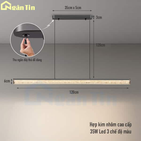 Đèn thả trần trang trí bàn ăn quầy bar bàn làm việc Led 3 chế độ màu 220V TH0811 Ngân Tin - Image 2