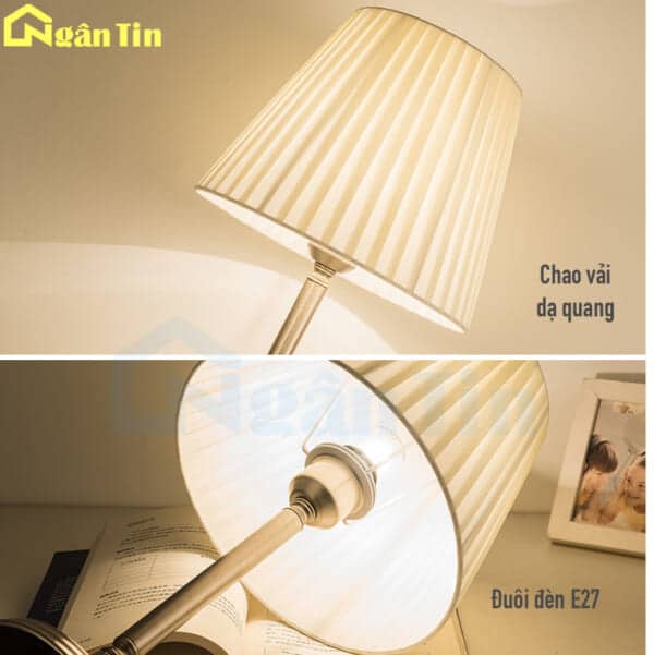 Đèn ngủ để bàn phòng ngủ trang trí phòng khách bàn làm việc E27 220V DB3096 Ngân Tin - Image 6