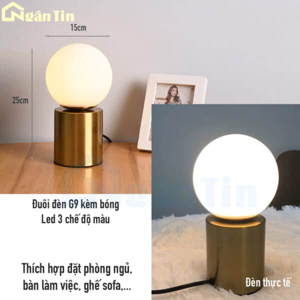 Đèn để bàn hiện đại trang trí phòng ngủ phòng khách bàn làm việc E27 220V DB59 Ngân Tin - Image 2