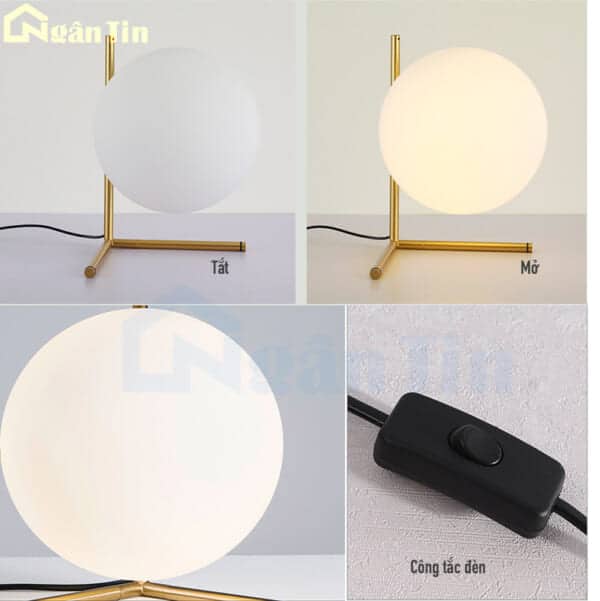 Đèn để bàn phòng ngủ trang trí phòng khách bàn làm việc E27 220V DBK02B Ngân Tin - Image 10