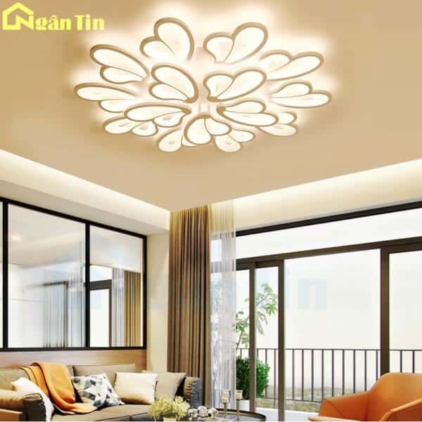 Đèn Mâm Ốp Trần 15 Cánh Bướm Trang Trí Phòng Khách Phòng Ngủ Bàn ăn Led 3 Chế Độ Màu OT8063T15 Ngân Tin (kèm remote) - Image 5