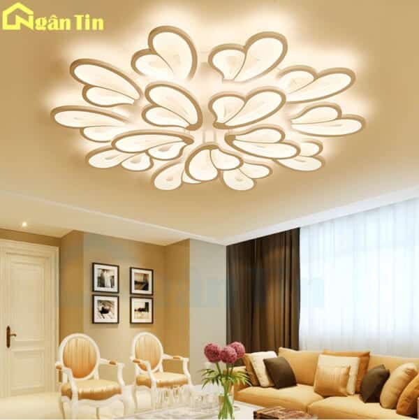 Đèn Mâm Ốp Trần 15 Cánh Bướm Trang Trí Phòng Khách Phòng Ngủ Bàn ăn Led 3 Chế Độ Màu OT8063T15 Ngân Tin (kèm remote) - Image 6