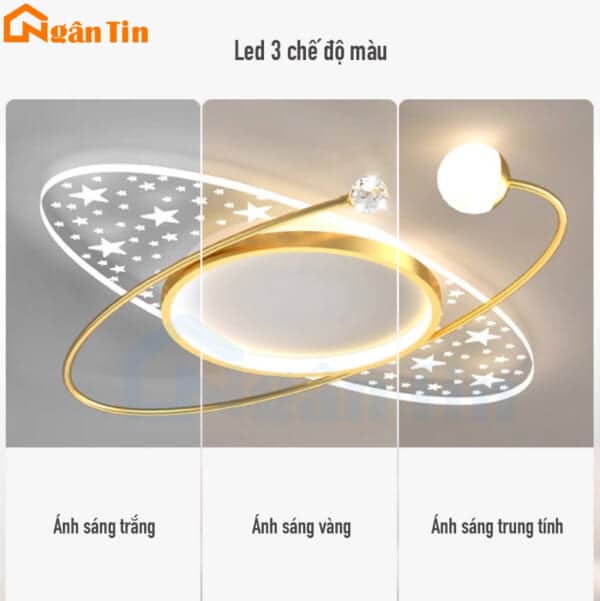 Đèn Mâm Ốp Trần Phòng Ngủ Hiện Đại Trang Trí Bàn Ăn Phòng Khách Led 3 Màu 220V OTA7X5 Ngân Tin - Image 10