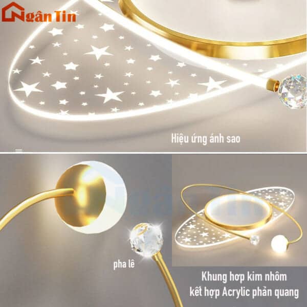 Đèn Mâm Ốp Trần Phòng Ngủ Hiện Đại Trang Trí Bàn Ăn Phòng Khách Led 3 Màu 220V OTA7X5 Ngân Tin - Image 11