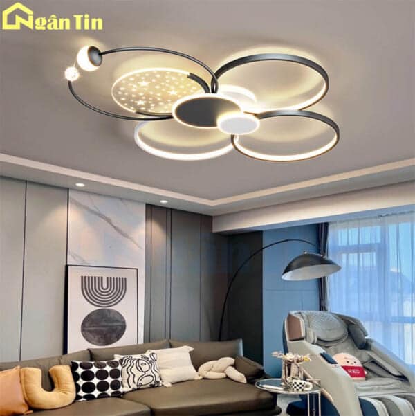 Đèn Mâm Ốp Trần Phòng Khách Hiện Đại Trang Trí Sảnh Phòng Ngủ Led 3 Màu 220V OTA7X6D Ngân Tin - Image 7