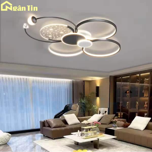Đèn Mâm Ốp Trần Phòng Khách Hiện Đại Trang Trí Sảnh Phòng Ngủ Led 3 Màu 220V OTA7X6D Ngân Tin - Image 3