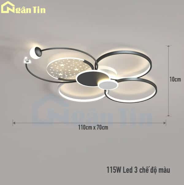 Đèn Mâm Ốp Trần Phòng Khách Hiện Đại Trang Trí Sảnh Phòng Ngủ Led 3 Màu 220V OTA7X6D Ngân Tin - Image 2