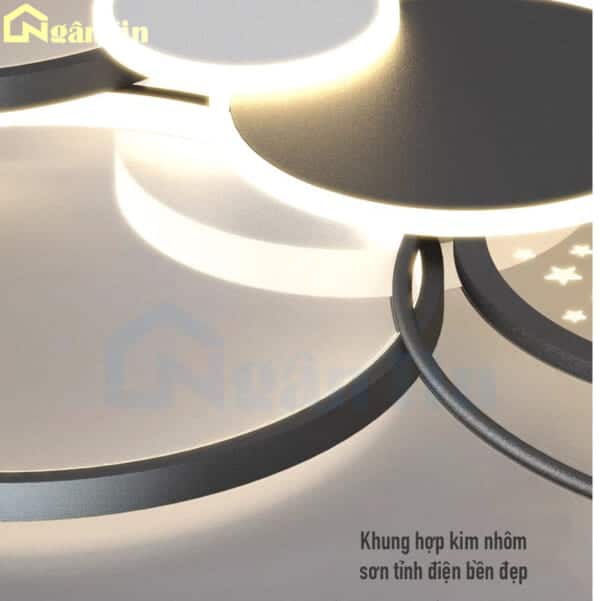 Đèn Mâm Ốp Trần Phòng Khách Hiện Đại Trang Trí Sảnh Phòng Ngủ Led 3 Màu 220V OTA7X6D Ngân Tin - Image 11